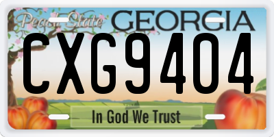 GA license plate CXG9404