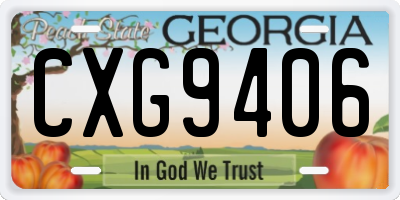 GA license plate CXG9406