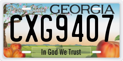 GA license plate CXG9407
