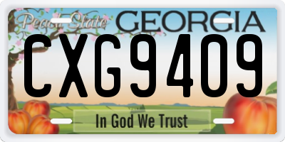 GA license plate CXG9409