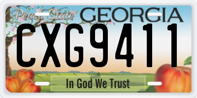 GA license plate CXG9411