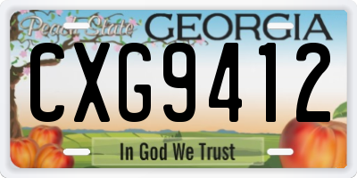 GA license plate CXG9412