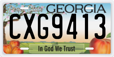 GA license plate CXG9413