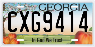 GA license plate CXG9414