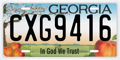 GA license plate CXG9416