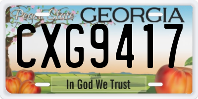GA license plate CXG9417