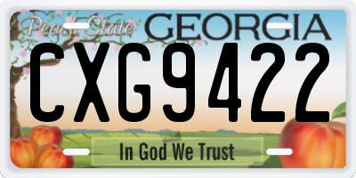 GA license plate CXG9422