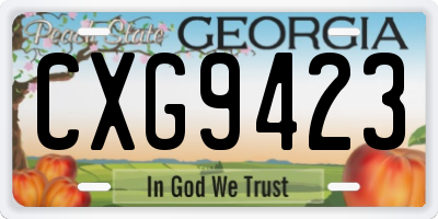 GA license plate CXG9423