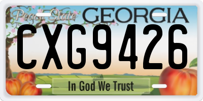 GA license plate CXG9426
