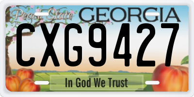 GA license plate CXG9427