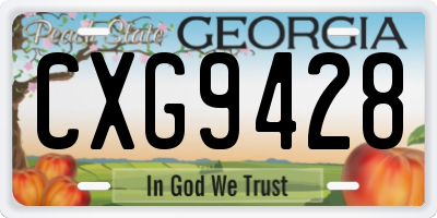 GA license plate CXG9428