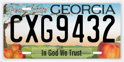 GA license plate CXG9432