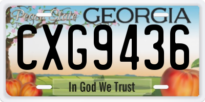 GA license plate CXG9436