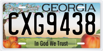 GA license plate CXG9438