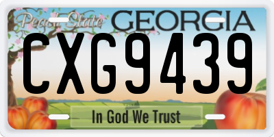 GA license plate CXG9439