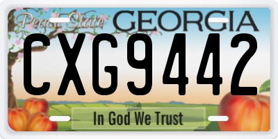 GA license plate CXG9442