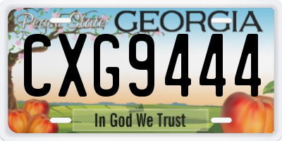 GA license plate CXG9444