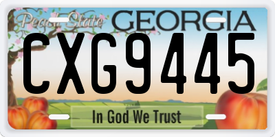 GA license plate CXG9445