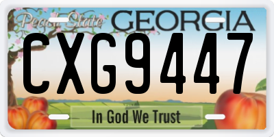GA license plate CXG9447