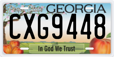 GA license plate CXG9448