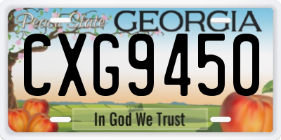 GA license plate CXG9450
