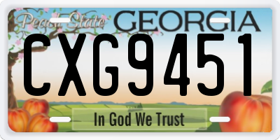 GA license plate CXG9451