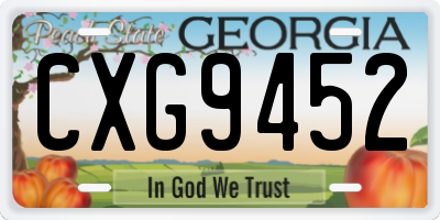 GA license plate CXG9452