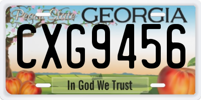 GA license plate CXG9456