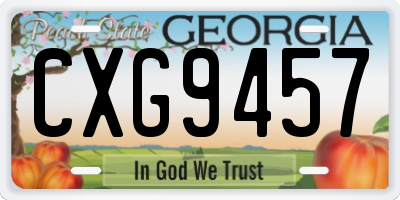 GA license plate CXG9457