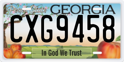 GA license plate CXG9458