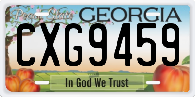 GA license plate CXG9459