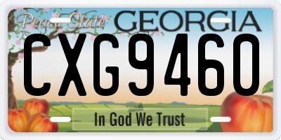 GA license plate CXG9460