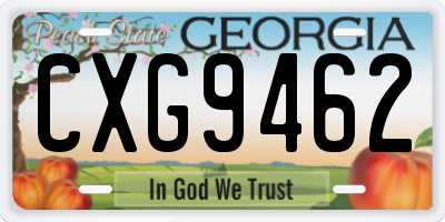 GA license plate CXG9462