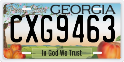 GA license plate CXG9463