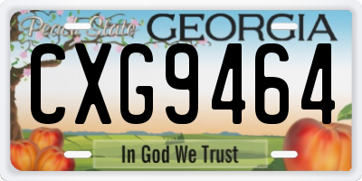GA license plate CXG9464