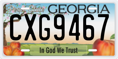 GA license plate CXG9467