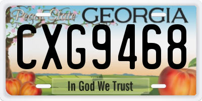 GA license plate CXG9468