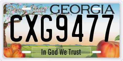 GA license plate CXG9477