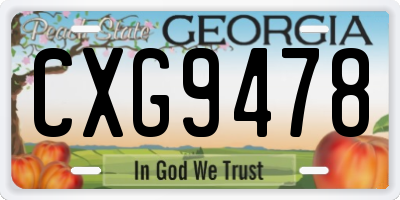 GA license plate CXG9478