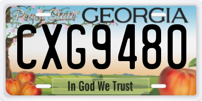 GA license plate CXG9480