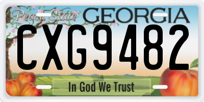 GA license plate CXG9482