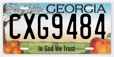 GA license plate CXG9484