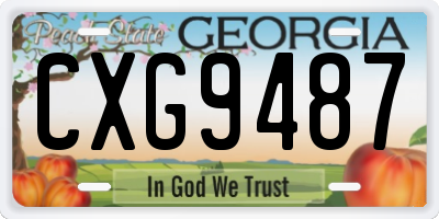 GA license plate CXG9487