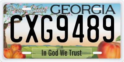 GA license plate CXG9489