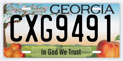 GA license plate CXG9491