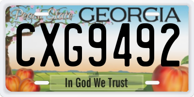 GA license plate CXG9492
