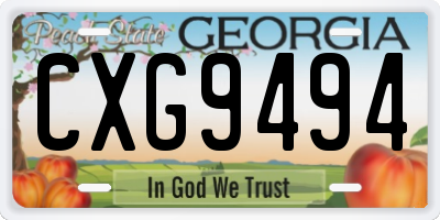 GA license plate CXG9494