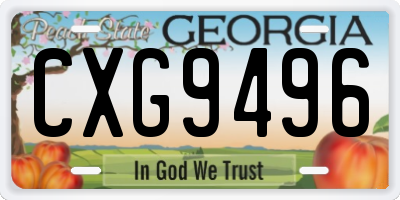 GA license plate CXG9496