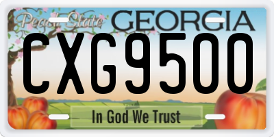 GA license plate CXG9500
