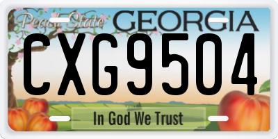 GA license plate CXG9504